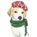 Ver imagem 5 de Cachorrinho Natalino com Boina e Cachecol Branco Decorativo 18cm