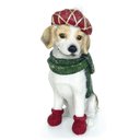 Ver imagem 1 de Cachorrinho Natalino com Boina e Cachecol Branco Decorativo 18cm