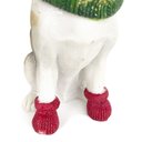 Ver imagem 4 de Cachorrinho Natalino com Boina e Cachecol Branco Decorativo 18cm