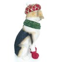 Ver imagem 3 de Cachorrinho Natalino com Boina e Cachecol Branco Decorativo 18cm