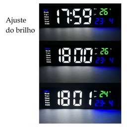 Relógio e Cronômetro Digital de Parede Mesa Led com Controle - 7
