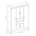 Ver imagem 5 de Guarda Roupa 6p Dresden Branco/rosa/branco