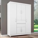 Ver imagem 6 de Guarda Roupa 6p Dresden Branco/rosa/branco