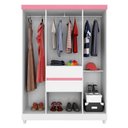 Ver imagem 4 de Guarda Roupa 6p Dresden Branco/rosa/branco