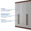 Ver imagem 6 de Guarda-Roupa Casal 100% MDF 6 Portas 6 Gavetas Paris Plus Marrom/Castanho/Off White