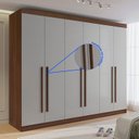 Ver imagem 7 de Guarda-Roupa Casal 100% MDF 6 Portas 6 Gavetas Paris Plus Marrom/Castanho/Off White