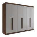 Ver imagem 2 de Guarda-Roupa Casal 100% MDF 6 Portas 6 Gavetas Paris Plus Marrom/Castanho/Off White