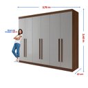 Ver imagem 3 de Guarda-Roupa Casal 100% MDF 6 Portas 6 Gavetas Paris Plus Marrom/Castanho/Off White