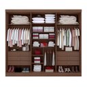 Ver mais imagens de Guarda-Roupa Casal 100% MDF 6 Portas 6 Gavetas Paris Plus Marrom/Castanho/Off White
