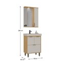 Ver imagem 3 de Conjunto para Banheiro Malibu 60cm com Gabinete Cuba Espelheira LED C00D64012 Marrom/Cinza - Ozini m