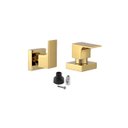 Ver imagem 1 de Kit 2 Acabamento para Banheiro Alavanca Quadrado Dourado Brilhante Registro Chuveiro Padrão Docol