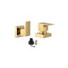 Kit 2 Acabamento para Banheiro Alavanca Quadrado Dourado Brilhante Registro Chuveiro Padrão Docol - 1