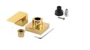 Ver imagem 5 de Kit 2 Acabamento para Banheiro Alavanca Quadrado Dourado Brilhante Registro Chuveiro Padrão Docol