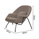 Ver imagem 4 de Poltrona Womb Chair sem Puff Linho Base Preta Linha Premium Leitura e Descanso Sala Moderna - Bege