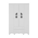 Ver imagem 7 de Guarda-roupa Infantil 122cm com Vidro 4 Portas e 2 Gavetas Aurora Multimóveis Mp4498 Branco