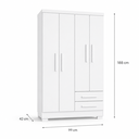Ver imagem 2 de Armário Multiuso Organizador Paris 4 Portas 2 Gavetas 3 Prateleiras Premium Branco