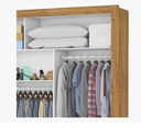 Ver imagem 5 de Guarda Roupa Casal 3 Portas de Correr 9 Gavetas 208cm Anjos Cinamomo/Off White - Carioca Móveis