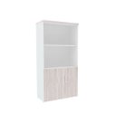 Ver imagem 1 de Armário Misto PE25 Pandin 79,20 cm (largura) MDP Cor Nogueira CasaBlanca e Branco com Duas portas