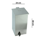 Ver imagem 2 de Lixeira Quadrada Pedal 30l de Aço Inox