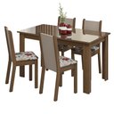 Ver imagem 2 de Conjunto Sala de Jantar Mesa Tampo de Vidro 4 Cadeiras Rustic/crema/hibiscos Suzy Madesa