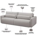 Ver imagem 3 de Sofá Retrátil Reclinável para Sala de Estar Living 240cm Sevilha F04 Veludo Cinza - Lyam Decor