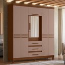 Ver imagem 4 de Guarda Roupa Casal New Fusion 10 Portas e Cômoda Mobi Nogueira Capuccino - Móveis Albatroz