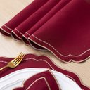 Ver imagem 6 de Jogo Americano Bordado Dourado Realeza Kit 12 Pçs 6 Lugares Mesa Vermelho Bordo