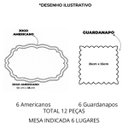 Ver imagem 7 de Jogo Americano Bordado Dourado Realeza Kit 12 Pçs 6 Lugares Mesa Vermelho Bordo