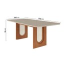 Ver imagem 4 de Mesa de Jantar Retangular 8 Lugares 210cm MDF/Vidro Tali CabeCasa MadeiraOriginals Bege
