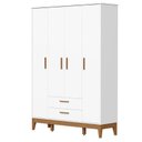 Ver imagem 2 de Guarda Roupa Infantil Flip 4 Portas com Cômoda Gaveteiro Infantil Flip Branco Acetinado - Reller
