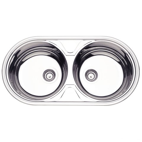 Cuba de Embutir/sobrepor Tramontina Luna Duo 2c 36 Bs em Aço Inox Alto Brilho 84x44 Cm Aço Inox