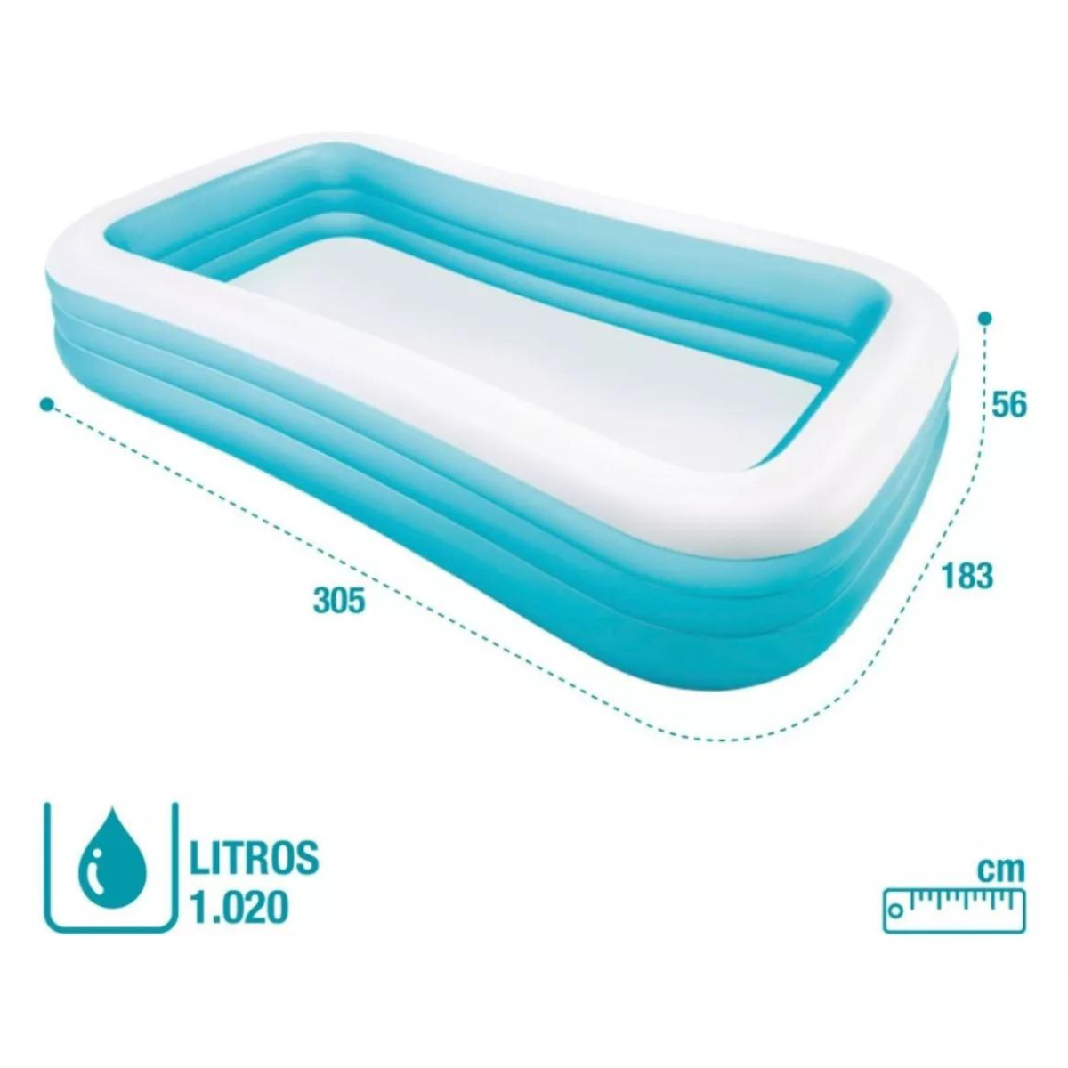 Piscina Inflável Intex 1050l Familiar 3,05m + Bomba Elétrica Voltagem:110v - 2