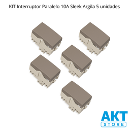 Kit 5 Interruptor Paralelo Cor Argila Sleek Margirius Cor:argila - 2
