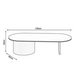 Mesa de Centro Ipê em Madeira Maciça Imbuia Mel Metal Preto - 3