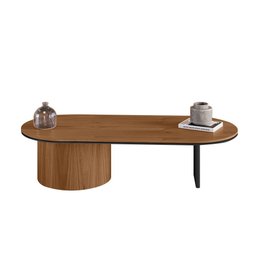 Mesa de Centro Ipê em Madeira Maciça Imbuia Mel Metal Preto - 2