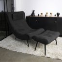 Ver imagem 2 de Kit 02 Puffs Sher Suede Pés Palito de Ferro - D’Rossi Preto