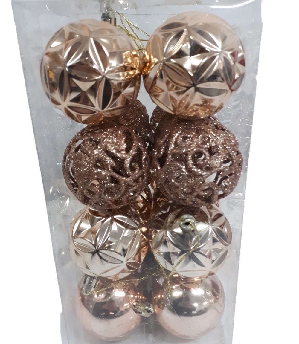 Kit de Bolas de Natal Decoradas com 24 Peças Wincy Ref.85002:Dourado - 2