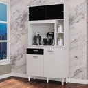 Ver imagem 2 de Armário para Cozinha Kit Duda 90 Cm Branco Preto - Poquema