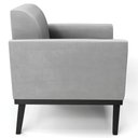 Ver imagem 6 de Poltrona Decorativa Base Madeira Preto Maressa Suede Cinza - Ibiza