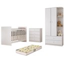 Ver imagem 2 de Dormitório Infantil Labirinto com Guarda Roupa e Cômoda e Berço e Colchão 2 Portas 4 Gavetas Mó