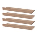 Ver imagem 1 de Kit 4 Prateleiras Porta Quadros 40 X 15cm Carvalho Suporte Invisível