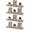 Ver imagem 2 de Kit 4 Prateleiras Porta Quadros 40 X 15cm Carvalho Suporte Invisível