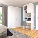 Ver imagem 1 de Quarto Home Office com Guarda Roupas e Bancada de Estudos Alpes Luciane Móveis