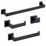 Kit Acessórios P/ Banheiro Inox Premium 4 Peças Preto Fosco - 1