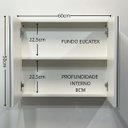 Ver imagem 4 de Armário Aéreo Banheiro com Espelho com Fundo - 60cm