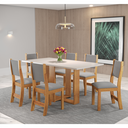 Ver imagem 1 de Mesa de Jantar Retangular Enemy com 6 Cadeiras Sol Mel/blonde/cinza - Casa Giulia