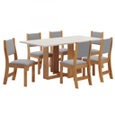 Ver imagem 2 de Mesa de Jantar Retangular Enemy com 6 Cadeiras Sol Mel/blonde/cinza - Casa Giulia