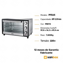 Forno Eletrico Philco Pfe65i de Bancada Dupla Resistencia 65l-220v - 7