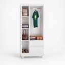 Ver imagem 2 de Guarda-Roupa Solteiro Sierra 3 Portas 2 Gavetas Yescasa Branco/Rosa