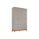 Ver imagem 1 de Guarda Roupa Infantil C/ 4 Portas e 4 Gavetas Biscoito Fendi/nature - Permóbili Baby